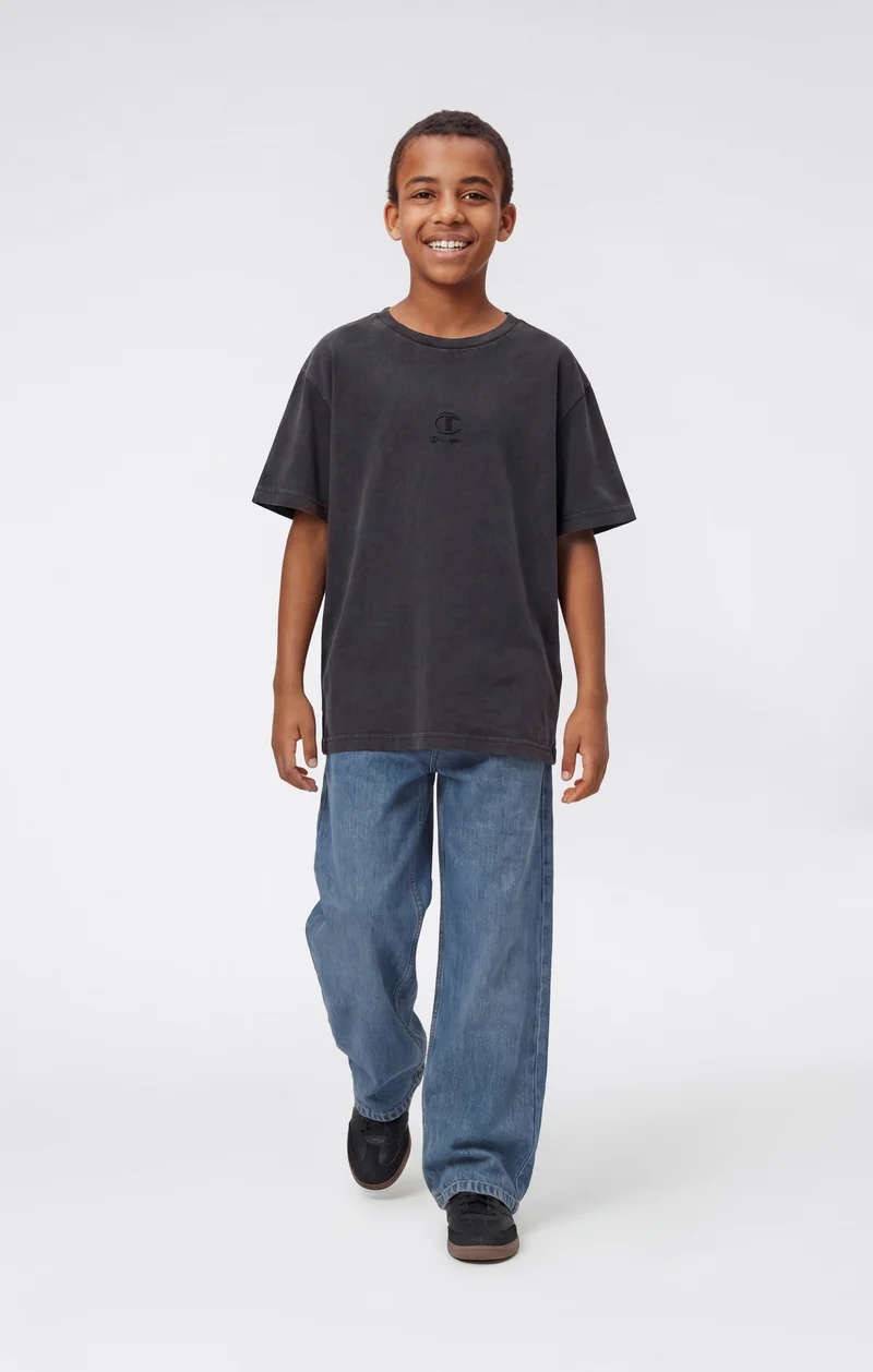 Boys’ Washed Effect Crewneck T-Shirt Icons