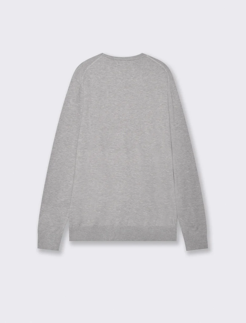 Maglia Basic Soft Touch Girocollo Regular Fit - Grigio mel.