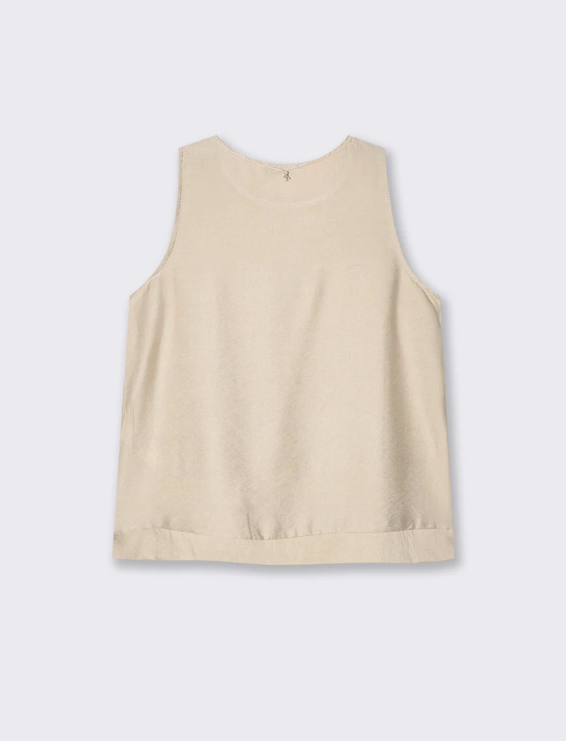 Casacca morbida giromanica con collana donna - Beige