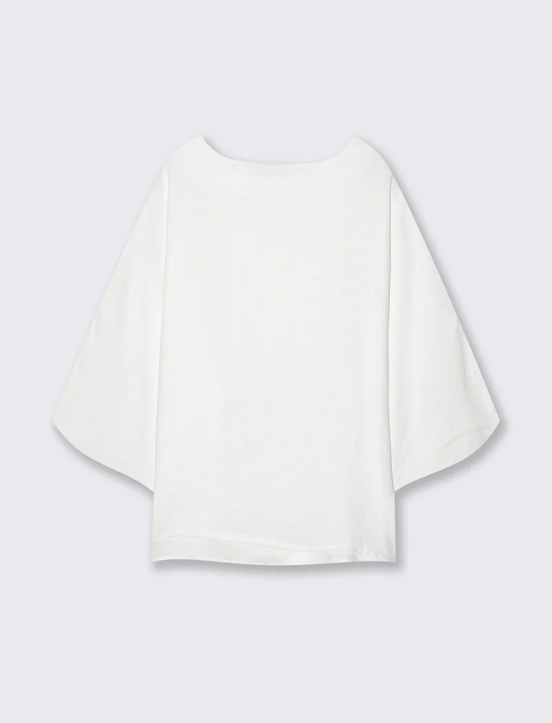 Maglia Manica a Tre Quarti Morbida - Bianco