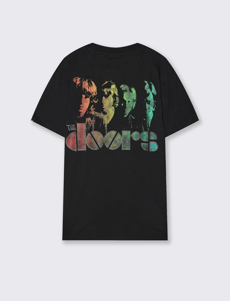 T-shirt The Doors con stampa esclusiva - Nero