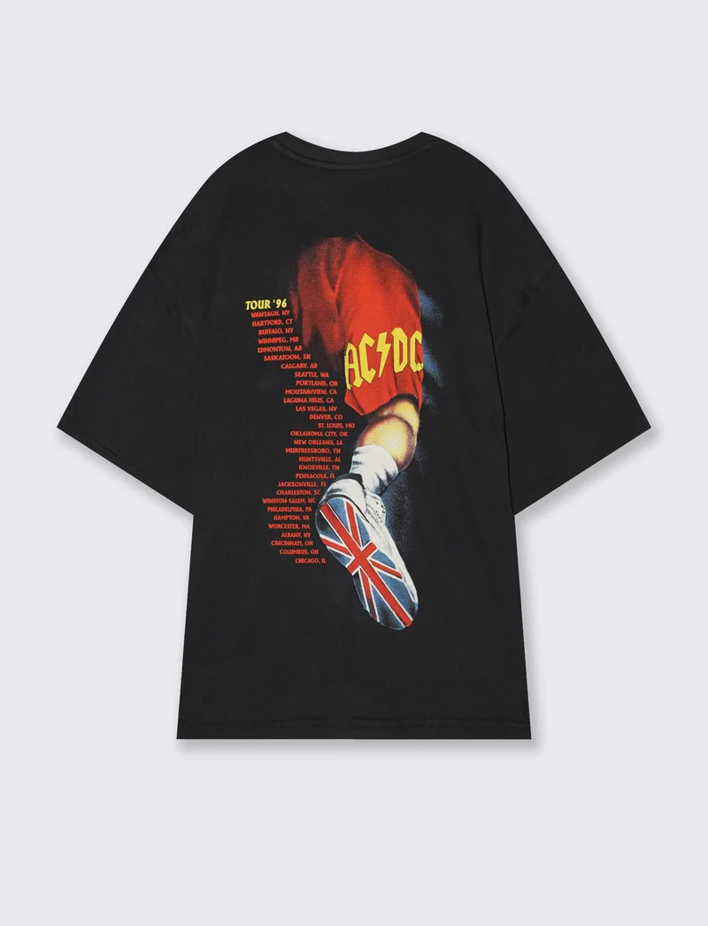 T-shirt AC DC girocollo maniche corte - Nero