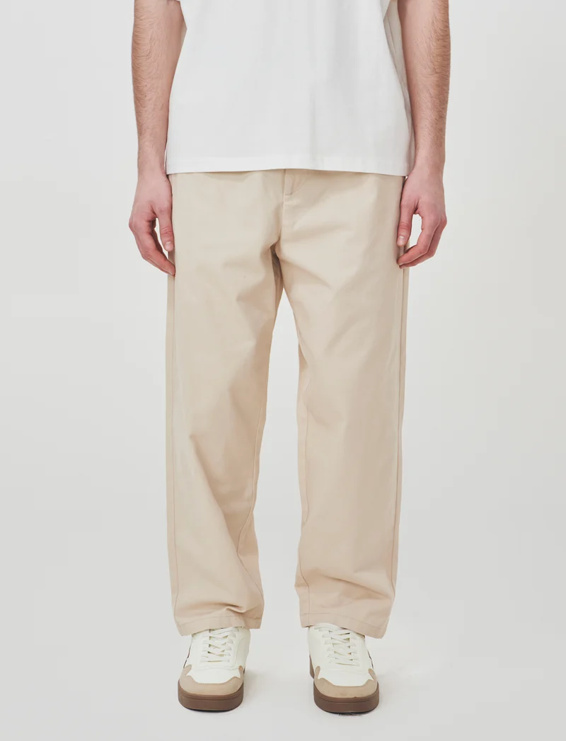 Pantalone Jogger Carrot Fit Con Tasche - Beige