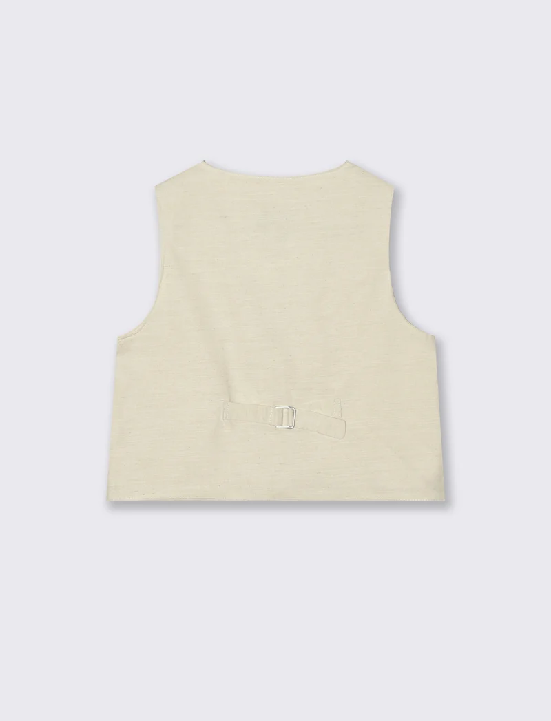 Gilet in misto lino per eventi eleganti - Beige