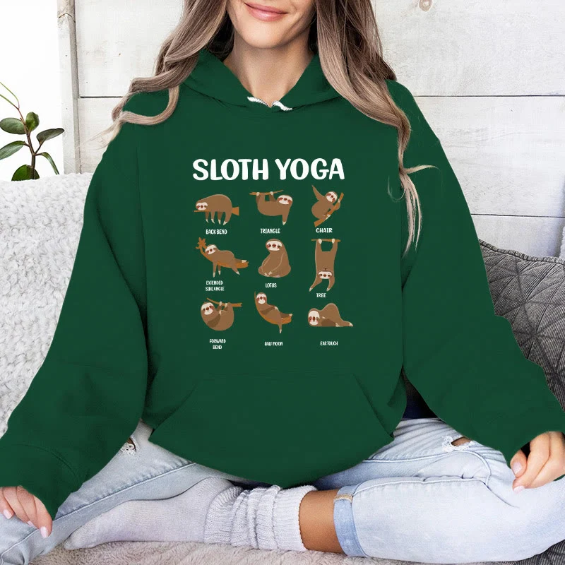 Olivenorma Lustige Faultier-Yoga-Posen Meditation Yoga Sweatshirts Fleece Hoodies