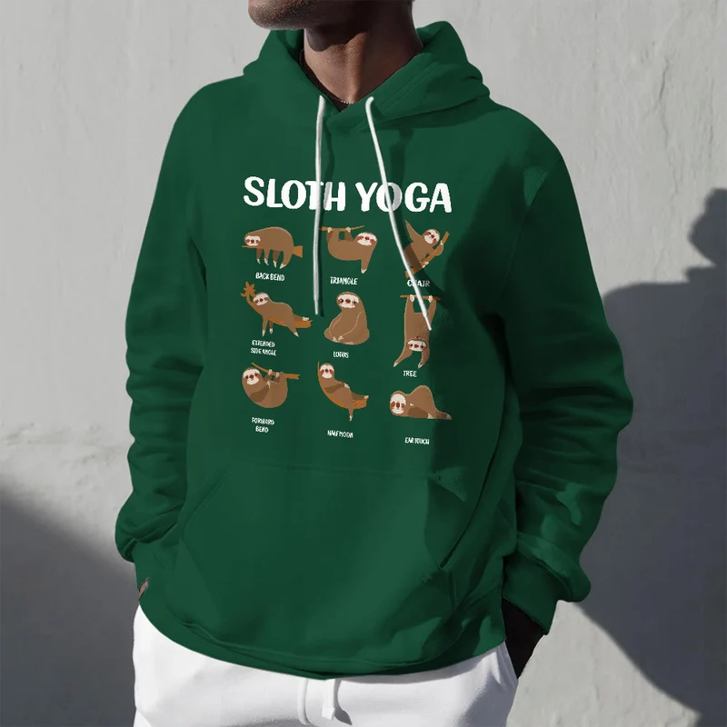 Olivenorma Lustige Faultier-Yoga-Posen Meditation Yoga Sweatshirts Fleece Hoodies