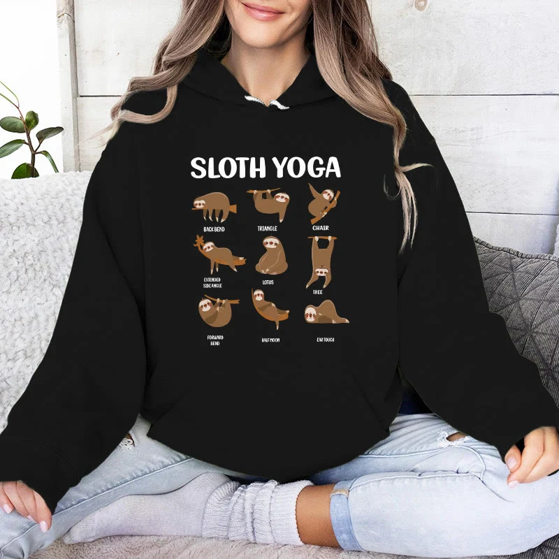 Olivenorma Lustige Faultier-Yoga-Posen Meditation Yoga Sweatshirts Fleece Hoodies