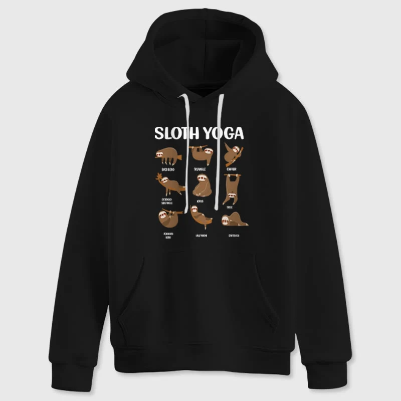 Olivenorma Lustige Faultier-Yoga-Posen Meditation Yoga Sweatshirts Fleece Hoodies