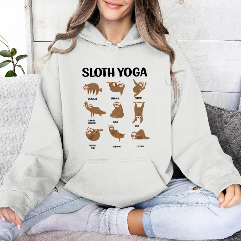 Olivenorma Lustige Faultier-Yoga-Posen Meditation Yoga Sweatshirts Fleece Hoodies