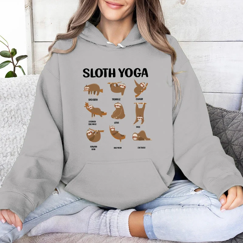 Olivenorma Lustige Faultier-Yoga-Posen Meditation Yoga Sweatshirts Fleece Hoodies