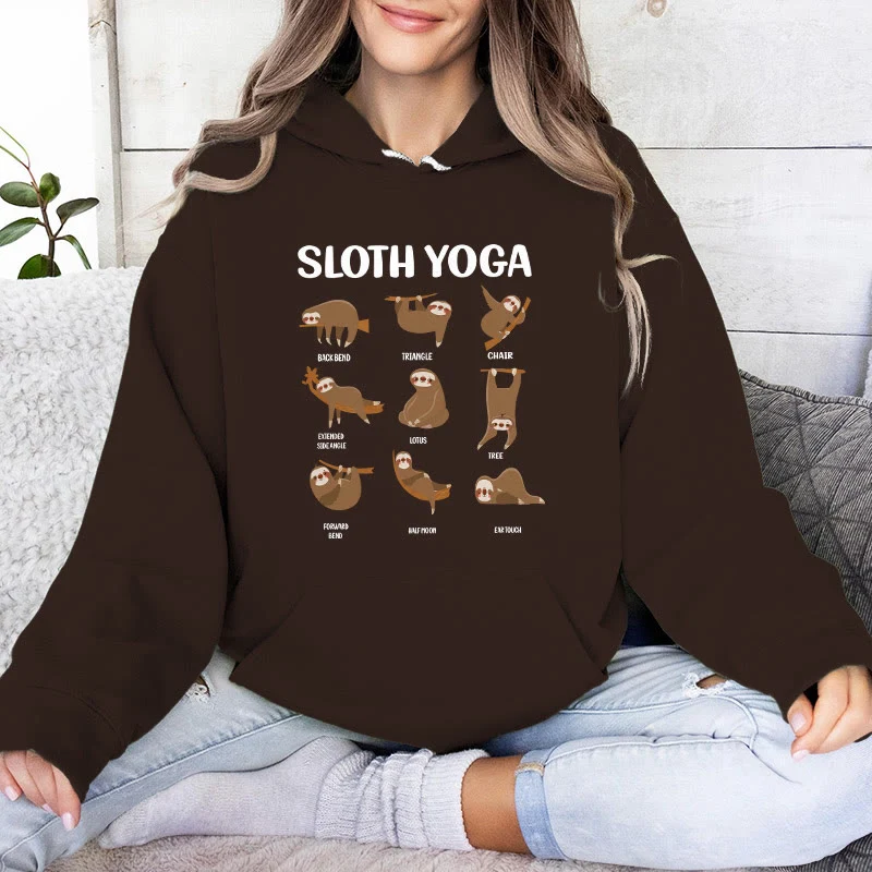 Olivenorma Lustige Faultier-Yoga-Posen Meditation Yoga Sweatshirts Fleece Hoodies