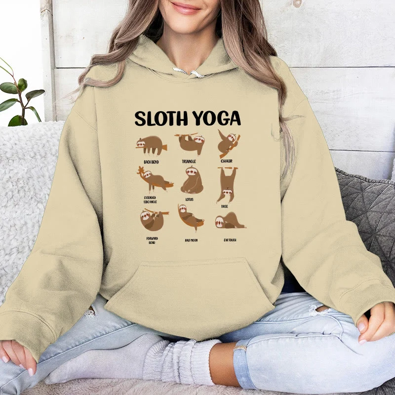 Olivenorma Lustige Faultier-Yoga-Posen Meditation Yoga Sweatshirts Fleece Hoodies