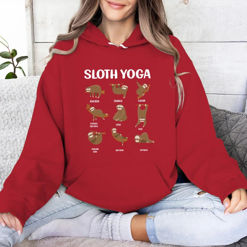 Olivenorma Lustige Faultier-Yoga-Posen Meditation Yoga Sweatshirts Fleece Hoodies