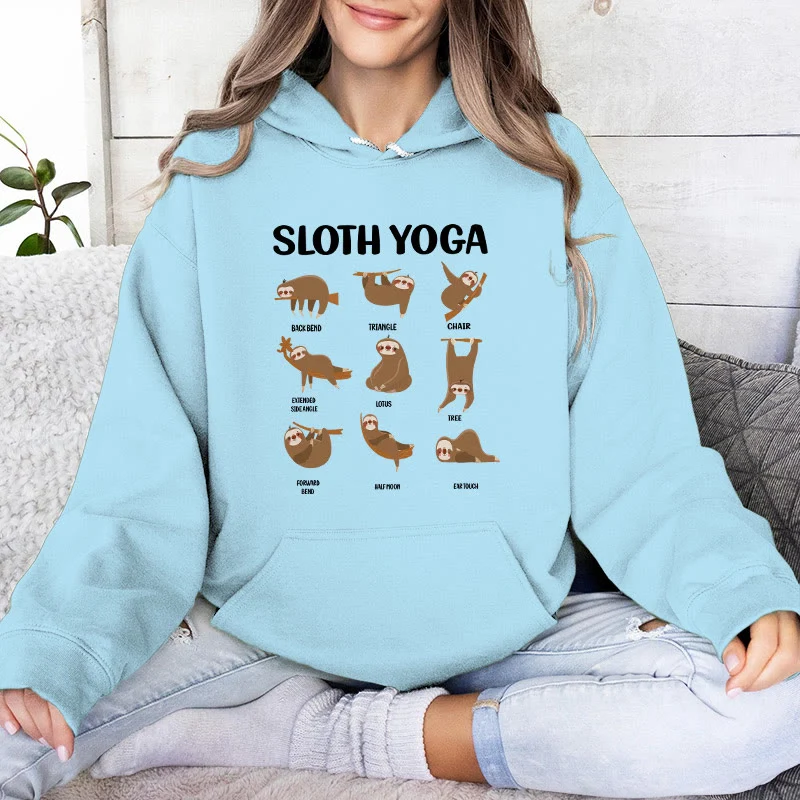 Olivenorma Lustige Faultier-Yoga-Posen Meditation Yoga Sweatshirts Fleece Hoodies