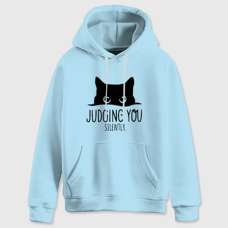 Olivenorma JUDGING YOU SILENTLY Süßes Kätzchen, lockere Passform, Sweatshirts für Damen und Herren, Hoodies