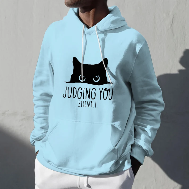 Olivenorma JUDGING YOU SILENTLY Süßes Kätzchen, lockere Passform, Sweatshirts für Damen und Herren, Hoodies