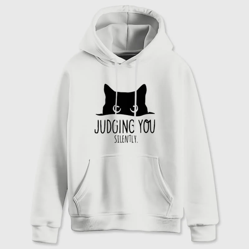 Olivenorma JUDGING YOU SILENTLY Süßes Kätzchen, lockere Passform, Sweatshirts für Damen und Herren, Hoodies