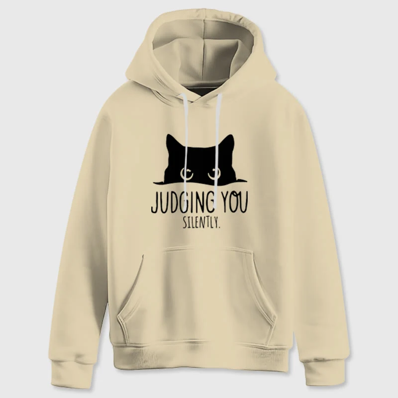Olivenorma JUDGING YOU SILENTLY Süßes Kätzchen, lockere Passform, Sweatshirts für Damen und Herren, Hoodies