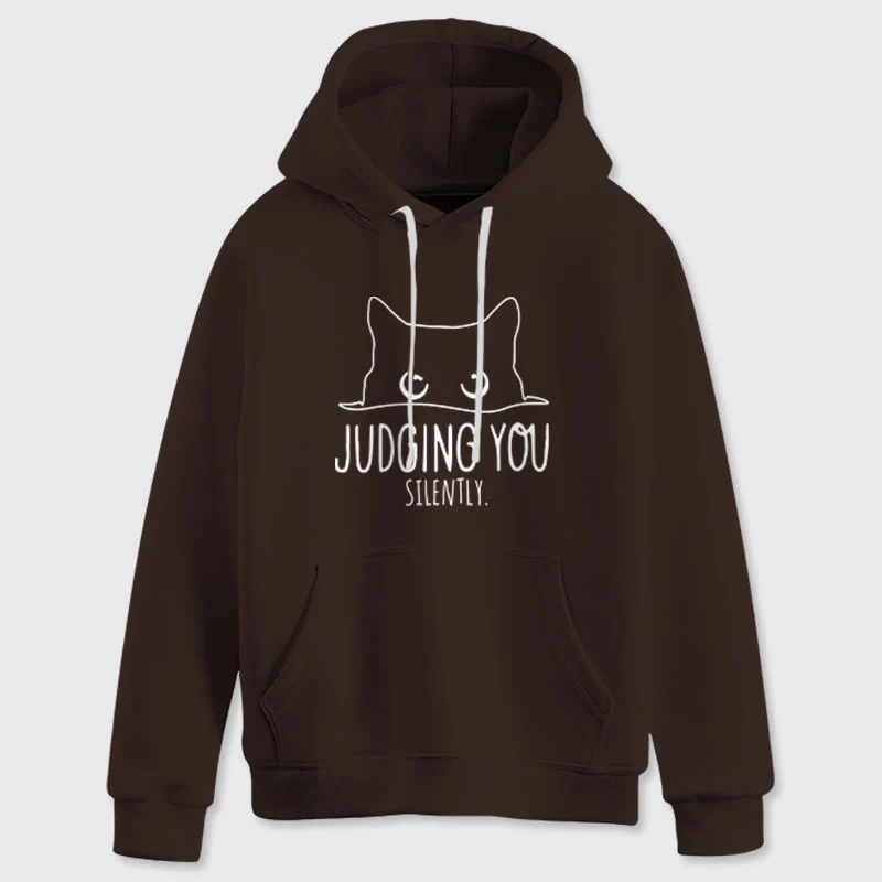 Olivenorma JUDGING YOU SILENTLY Süßes Kätzchen, lockere Passform, Sweatshirts für Damen und Herren, Hoodies