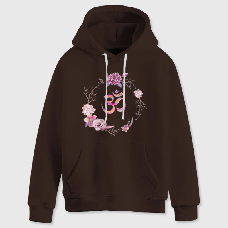 Olivenorma OM Symbol Blumen Inspirierende Pullover Fleece Top Lässige Yoga Hoodies