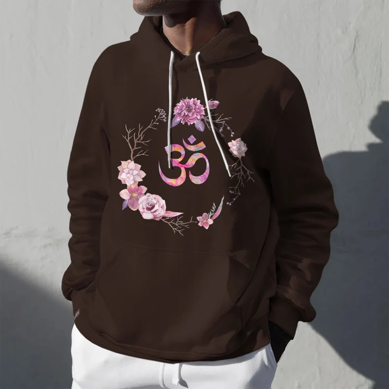 Olivenorma OM Symbol Blumen Inspirierende Pullover Fleece Top Lässige Yoga Hoodies