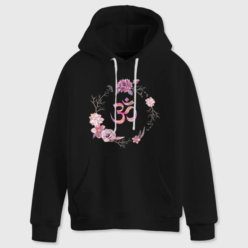 Olivenorma OM Symbol Blumen Inspirierende Pullover Fleece Top Lässige Yoga Hoodies