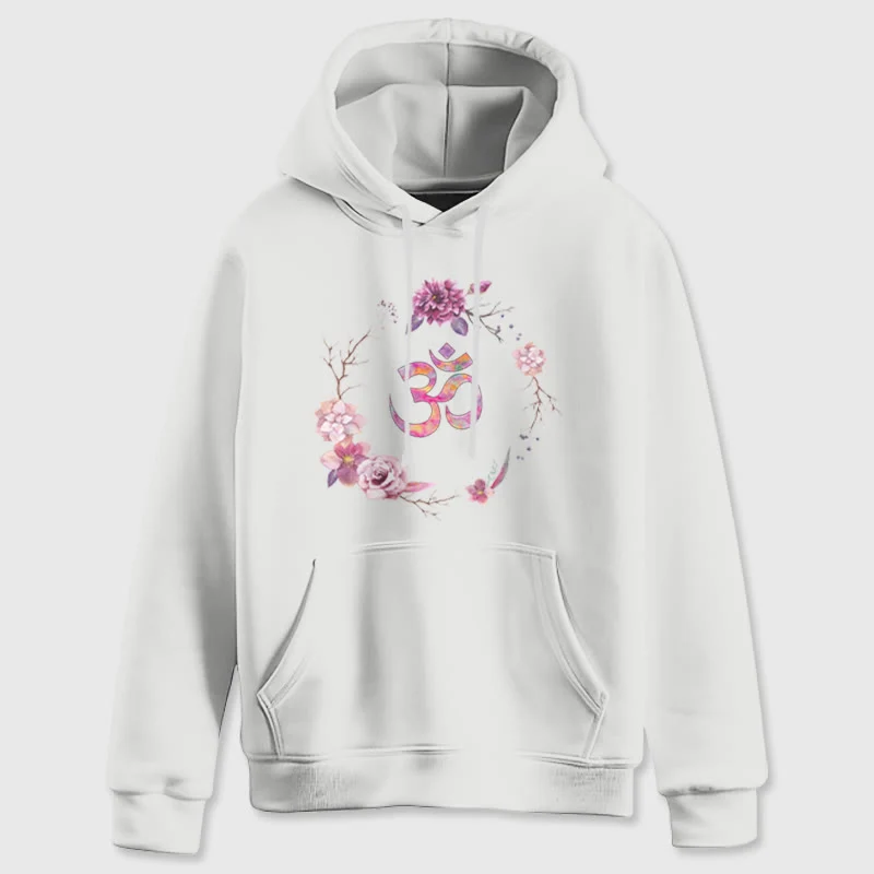 Olivenorma OM Symbol Blumen Inspirierende Pullover Fleece Top Lässige Yoga Hoodies
