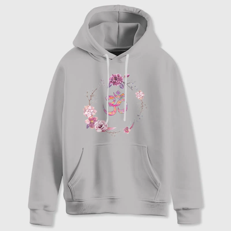 Olivenorma OM Symbol Blumen Inspirierende Pullover Fleece Top Lässige Yoga Hoodies