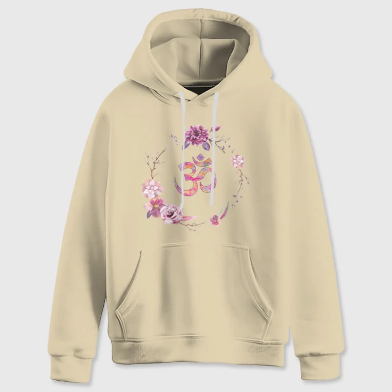 Olivenorma OM Symbol Blumen Inspirierende Pullover Fleece Top Lässige Yoga Hoodies