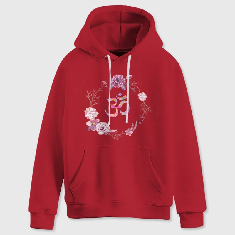 Olivenorma OM Symbol Blumen Inspirierende Pullover Fleece Top Lässige Yoga Hoodies