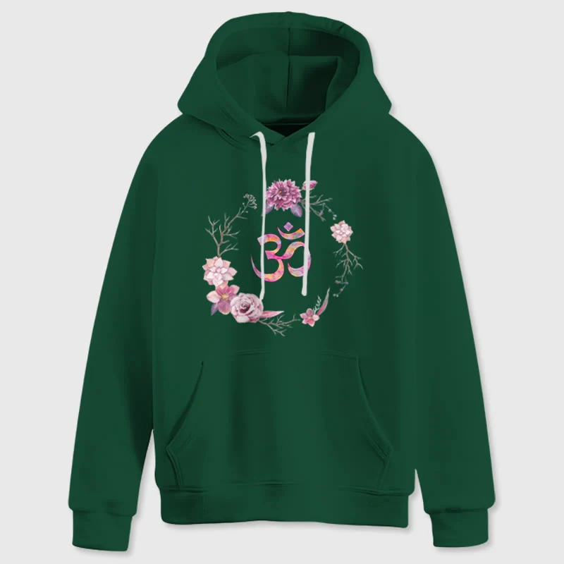 Olivenorma OM Symbol Blumen Inspirierende Pullover Fleece Top Lässige Yoga Hoodies