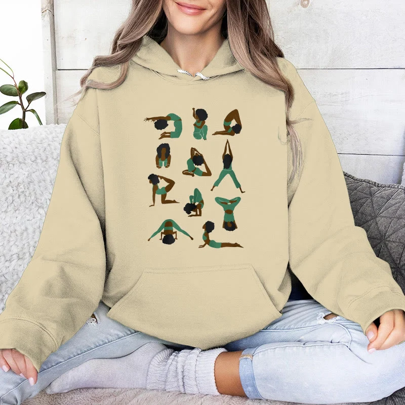 Olivenorma Yoga-Posen Übergroße Sweatshirts Outfits Fleecepullover Tops Hoodies