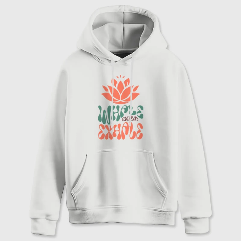 Olivenorma INHALE & EXHALE Lotus Yoga Meditation Fleecepullover Unisex Langarm Hoodies