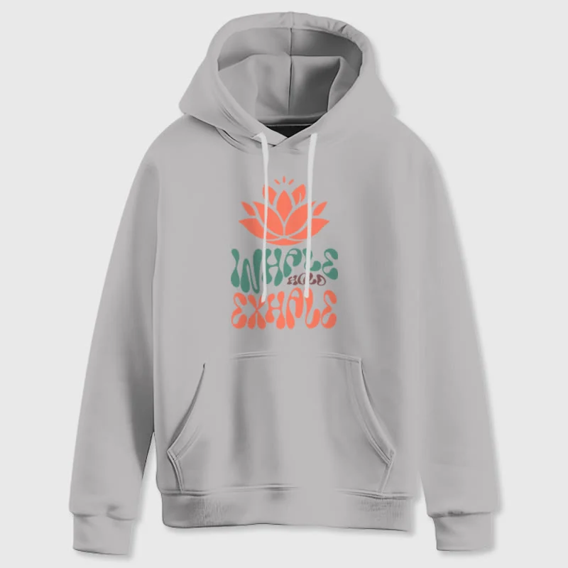 Olivenorma INHALE & EXHALE Lotus Yoga Meditation Fleecepullover Unisex Langarm Hoodies