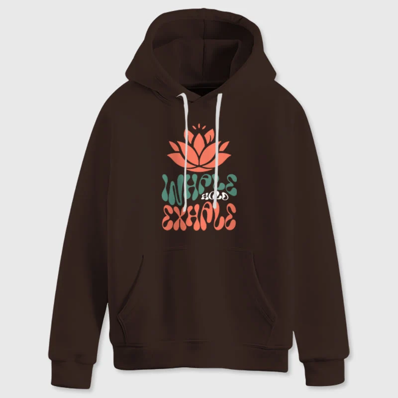Olivenorma INHALE & EXHALE Lotus Yoga Meditation Fleecepullover Unisex Langarm Hoodies