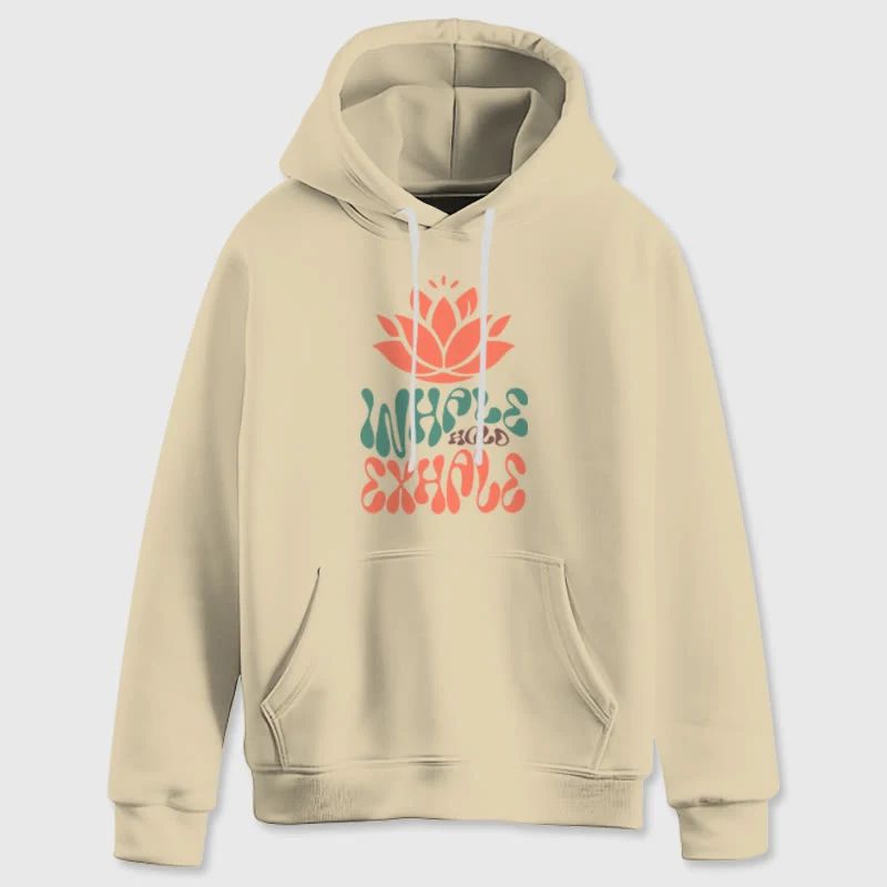 Olivenorma INHALE & EXHALE Lotus Yoga Meditation Fleecepullover Unisex Langarm Hoodies