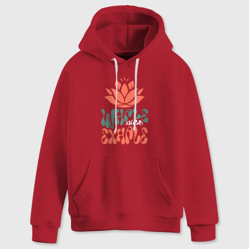 Olivenorma INHALE & EXHALE Lotus Yoga Meditation Fleecepullover Unisex Langarm Hoodies