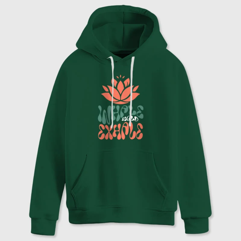 Olivenorma INHALE & EXHALE Lotus Yoga Meditation Fleecepullover Unisex Langarm Hoodies