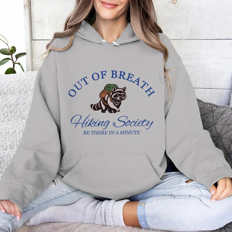 Olivenorma OUT OF BREATH Waschbär-Heilpullover, Unisex-Fleece-Oberteile, lockere Passform, Hoodies