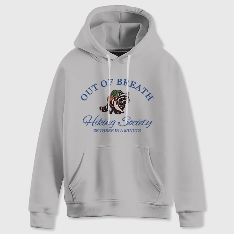 Olivenorma OUT OF BREATH Waschbär-Heilpullover, Unisex-Fleece-Oberteile, lockere Passform, Hoodies