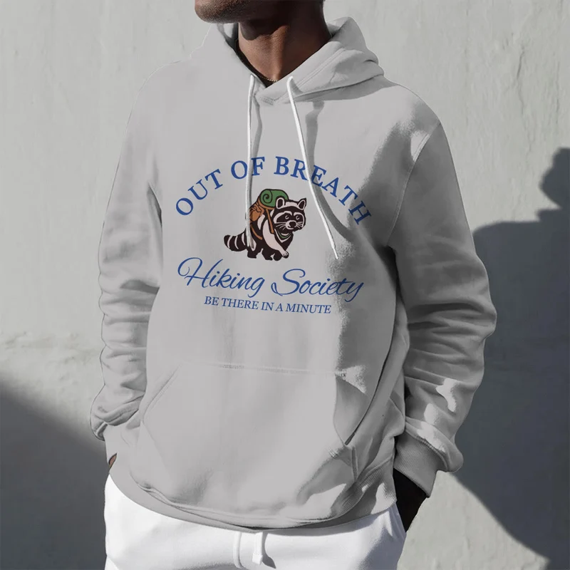 Olivenorma OUT OF BREATH Waschbär-Heilpullover, Unisex-Fleece-Oberteile, lockere Passform, Hoodies