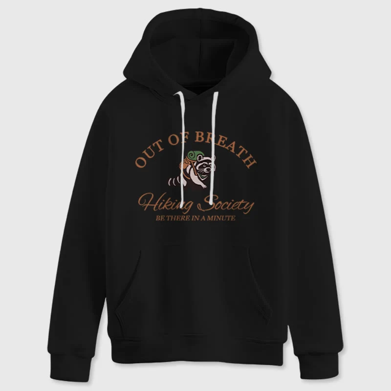 Olivenorma OUT OF BREATH Waschbär-Heilpullover, Unisex-Fleece-Oberteile, lockere Passform, Hoodies