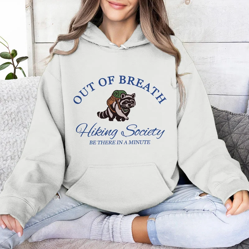Olivenorma OUT OF BREATH Waschbär-Heilpullover, Unisex-Fleece-Oberteile, lockere Passform, Hoodies