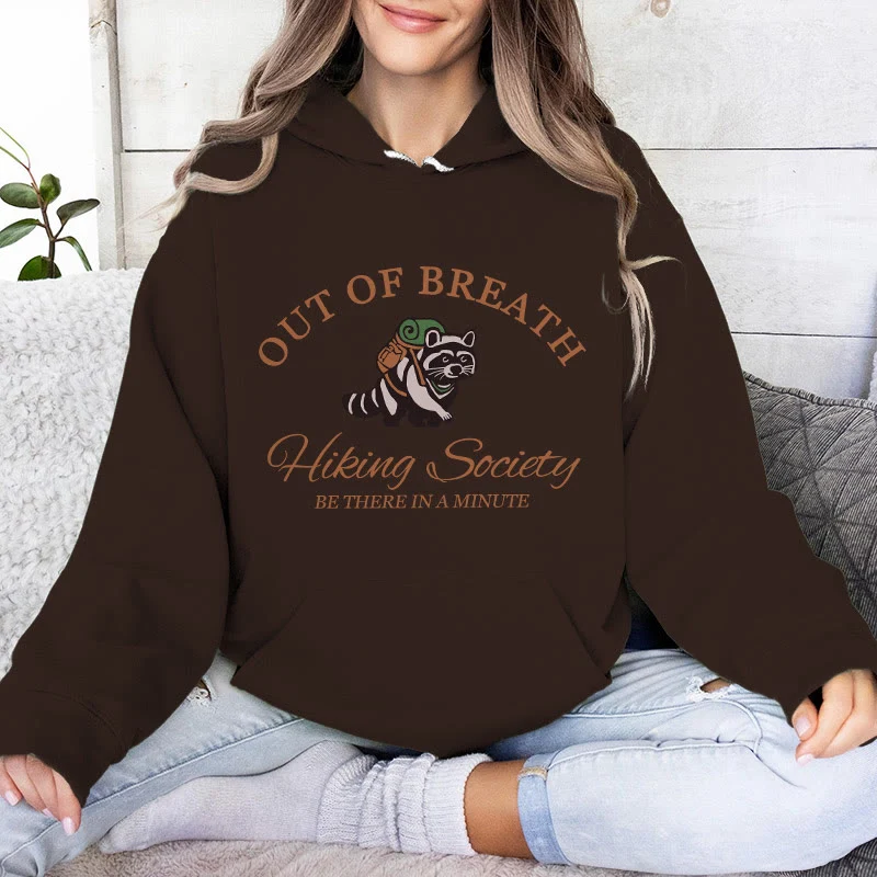 Olivenorma OUT OF BREATH Waschbär-Heilpullover, Unisex-Fleece-Oberteile, lockere Passform, Hoodies