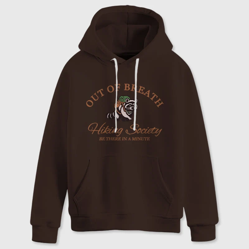 Olivenorma OUT OF BREATH Waschbär-Heilpullover, Unisex-Fleece-Oberteile, lockere Passform, Hoodies