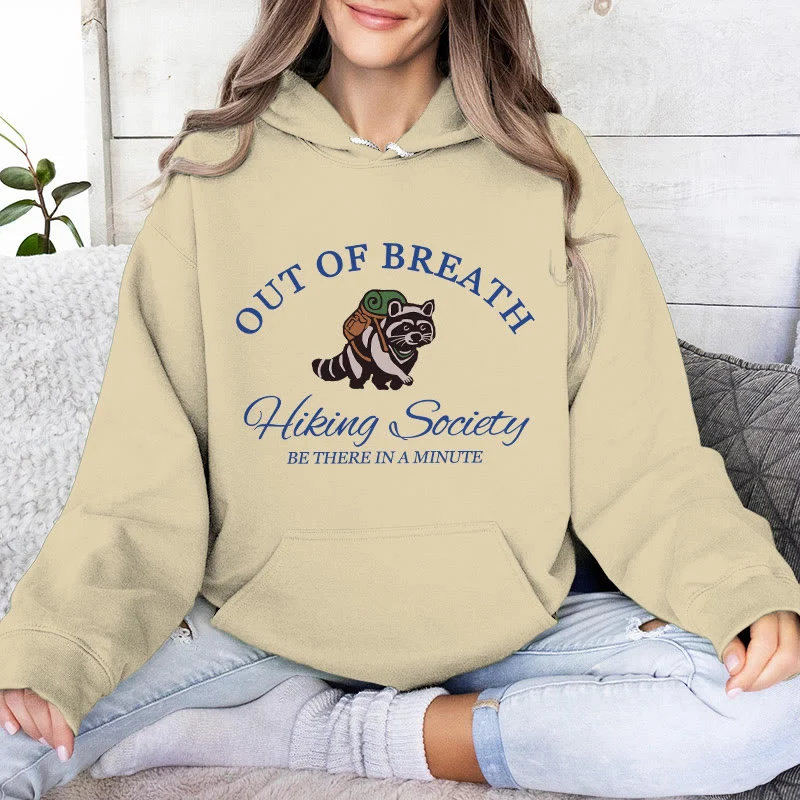 Olivenorma OUT OF BREATH Waschbär-Heilpullover, Unisex-Fleece-Oberteile, lockere Passform, Hoodies