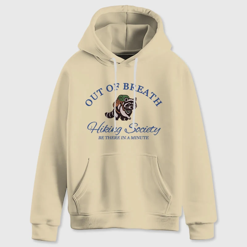 Olivenorma OUT OF BREATH Waschbär-Heilpullover, Unisex-Fleece-Oberteile, lockere Passform, Hoodies