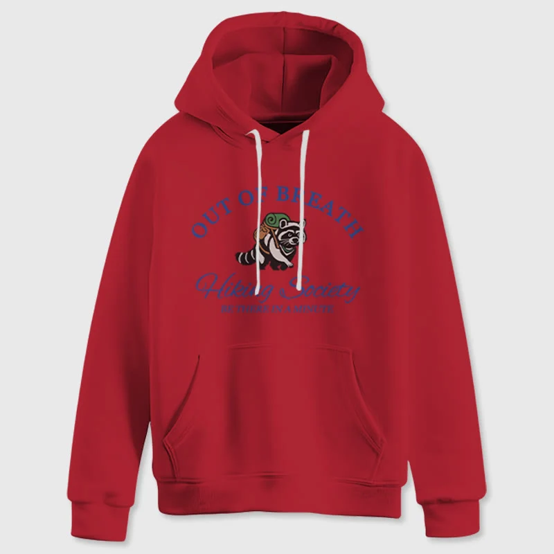 Olivenorma OUT OF BREATH Waschbär-Heilpullover, Unisex-Fleece-Oberteile, lockere Passform, Hoodies
