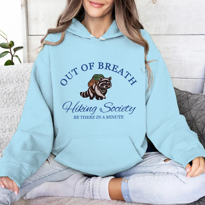 Olivenorma OUT OF BREATH Waschbär-Heilpullover, Unisex-Fleece-Oberteile, lockere Passform, Hoodies