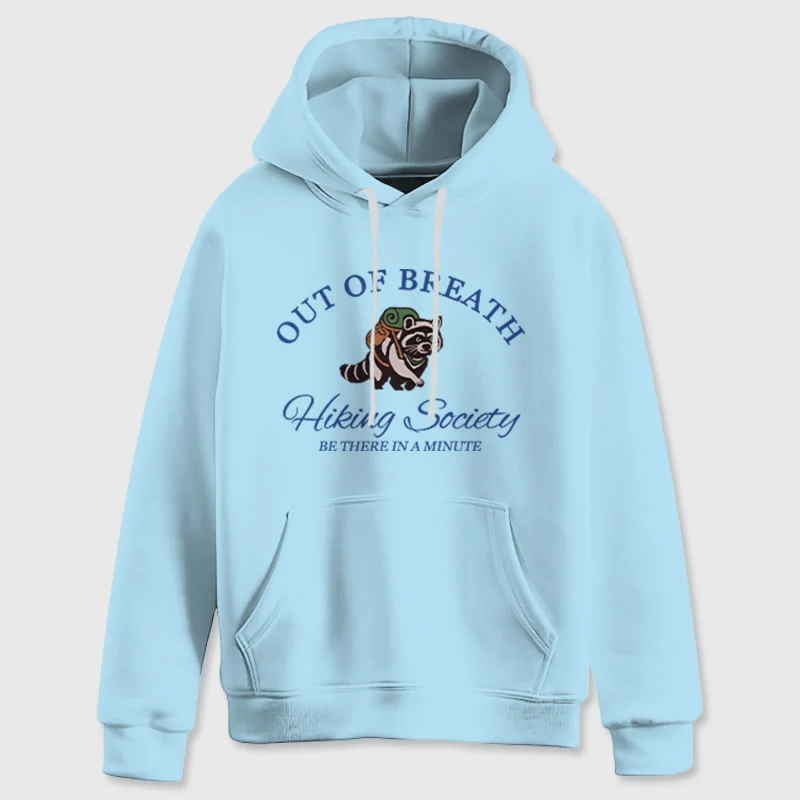 Olivenorma OUT OF BREATH Waschbär-Heilpullover, Unisex-Fleece-Oberteile, lockere Passform, Hoodies